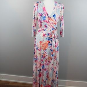 Pink Blush Maternity Floral Maxi Dress Large